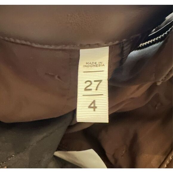 New! Loft Brown Vegan Leather Pants Sz 4 - Picture 3 of 4